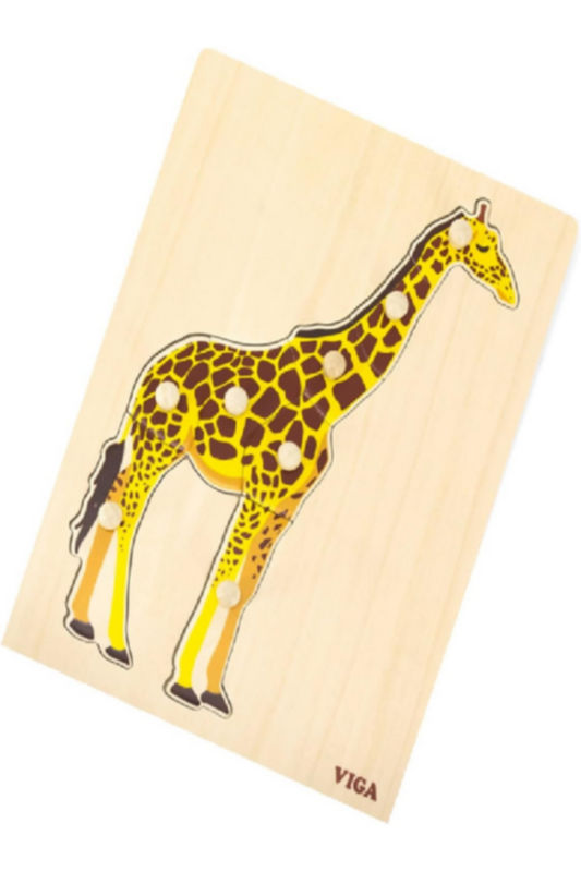VIGA | Wooden Montessori Puzzle Giraffe For Kids Ages 18+ Months | 44605