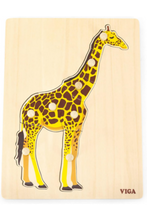 VIGA | Wooden Montessori Puzzle Giraffe For Kids Ages 18+ Months | 44605