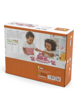 VIGA | Wooden Pink Tea Set Pretend Play Carry Handles For Kids Ages 18+ Months | 44543