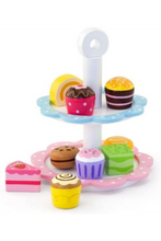 VIGA | Wooden Pretend Play Toy Teatime Dessert With Stand | 44544