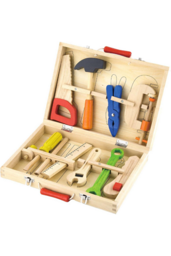 VIGA | Wooden Tool Box - 12 Pcs Age 3+ Yrs | 50387