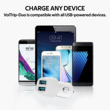 PROMATE | 3.4A Car Charger with Dual USB Ports White | VOLTRIP DUO.WHITE