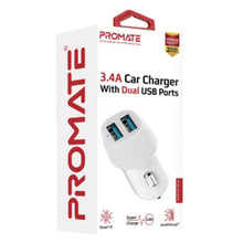 PROMATE | 3.4A Car Charger with Dual USB Ports White | VOLTRIP DUO.WHITE