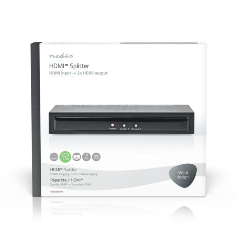 NEDIS | HDMI Splitter 2-Port 4K, 3.4 Gbps Anthracite | VSPL3462AT