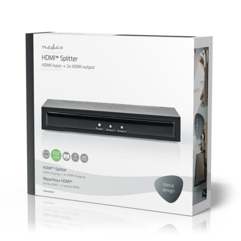 NEDIS | HDMI Splitter 2-Port 4K, 3.4 Gbps Anthracite | VSPL3462AT