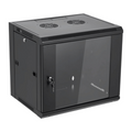 NETCON | 12U Single Section 600W*600D Wall Mount Cabinet, Front Glass & 1 Way Fan | NTSW12U60601FC1