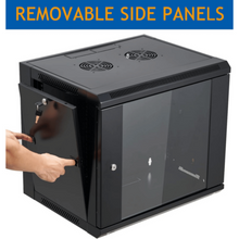 NETCON | 12U Single Section 600W*600D Wall Mount Cabinet, Front Glass & 1 Way Fan | NTSW12U60601FC1