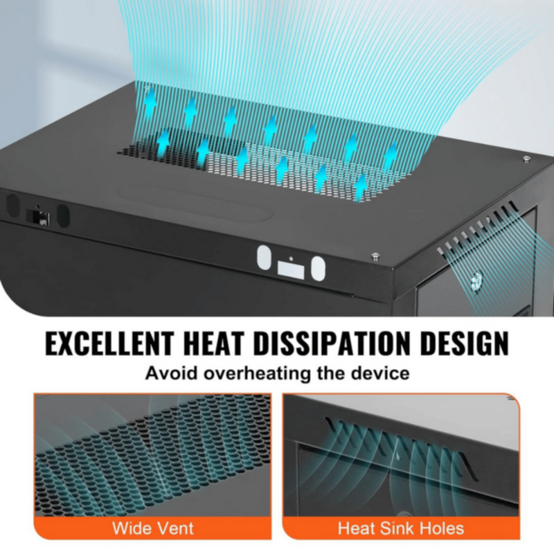 NETCON | 15U Single Section 600W*600D Wall Mount Cabinet, Front Glass & 1 Way Fan | NTSW15U60601FC1
