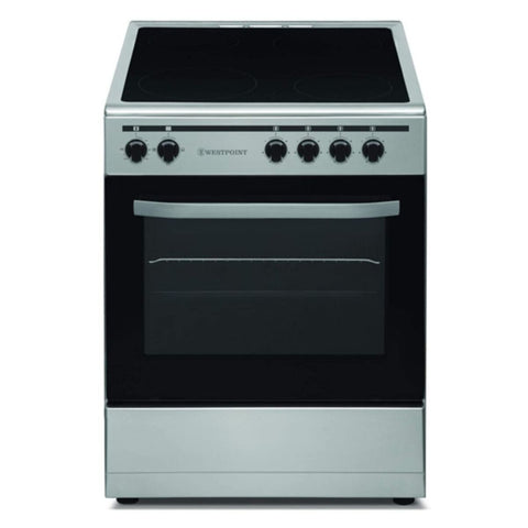 WESTPOINT | Vitro Ceramic Electric Cooker 4 Hobs Silver  | WCAM6640E1