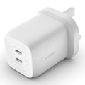 BELKIN | BOOSTâ†‘CHARGE PRO Dual USB-C GaN Wall Charger with PPS 65W White | WCH013myWH