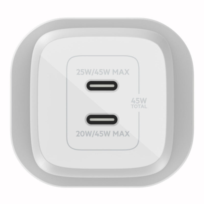 BELKIN | BOOSTâ†‘CHARGE PRO Dual USB-C GaN Wall Charger with PPS 45W White | WCH011myWH
