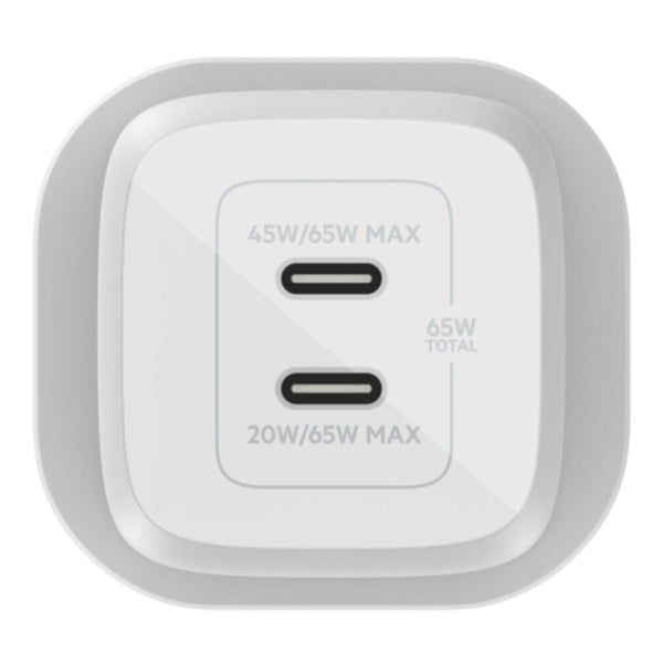 BELKIN | BOOSTâ†‘CHARGE PRO Dual USB-C GaN Wall Charger with PPS 65W White | WCH013myWH