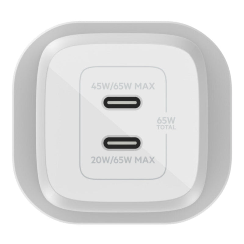 BELKIN | BOOSTâ†‘CHARGE PRO Dual USB-C GaN Wall Charger with PPS 65W White | WCH013myWH