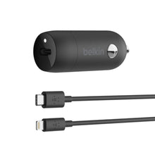 BELKIN | 20W USB-C PD Car Charger + USB-C to Lightning Cable Black | CCA003BT04BK