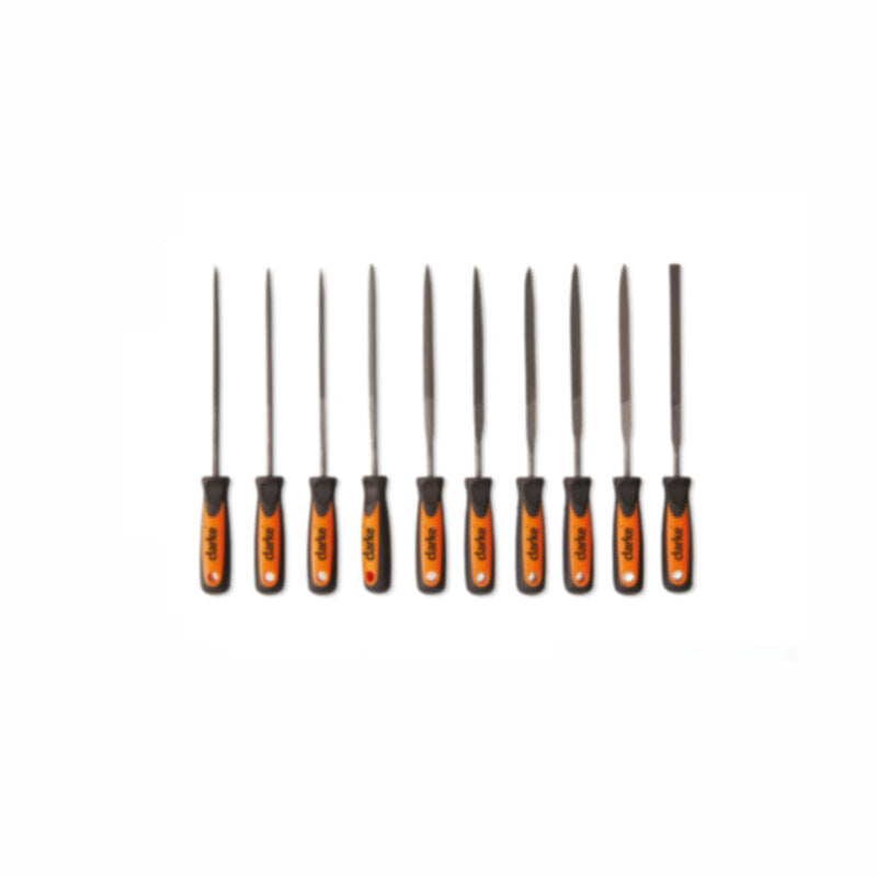 CLARKE | Warding File Set 140mm, 10 pcs Set with Orange/ Black Color Handle | WFS10