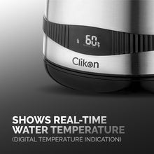 CLIKON | Stainless Steel Electric Kettle With Adjustable Temperature Control LED Display 1.7L 2200W | CK5140