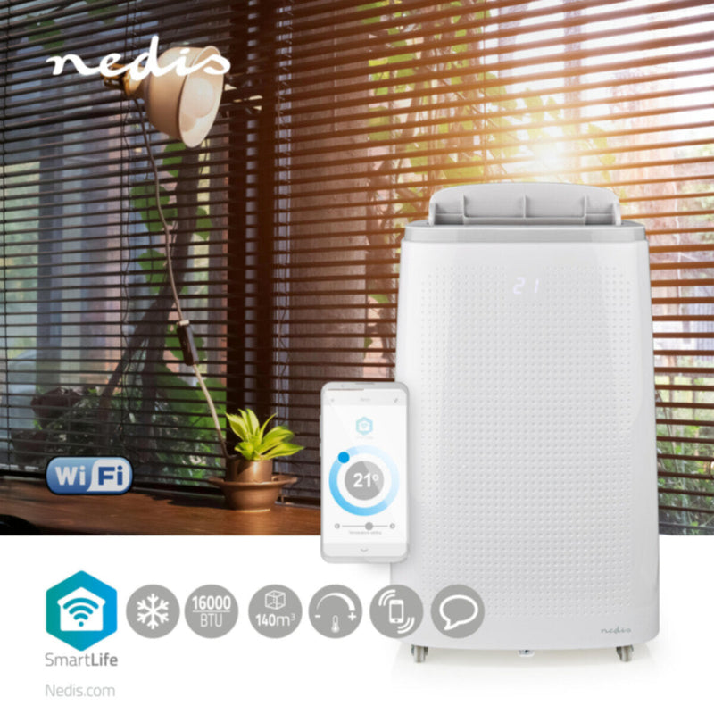 NEDIS | SmartLife 3-in-1 Air Conditioner Wi-Fi | 16000 BTU | 140 mÂ³ | Dehumidification | Androidâ„¢ / IOS | Energy class: A | 3-Speed | 65 dB | White | WIFIACMB1WT16