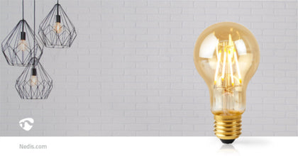 NEDIS | WiFi Smart LED Filament Bulb - E27 - A60 - 5W - 500lm | WIFILF10GDA60