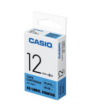 CASIO | Option Label It Blue & Black Tape 12x8mm | XR-12BU1-W-DJ1
