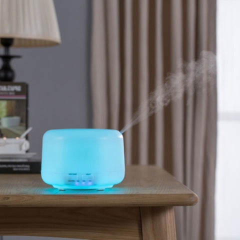 White 600Ml Aroma Diffuser With 7 Led Lights And Uk Plug Adaptor For A Calming Ambiance | YD-025-1