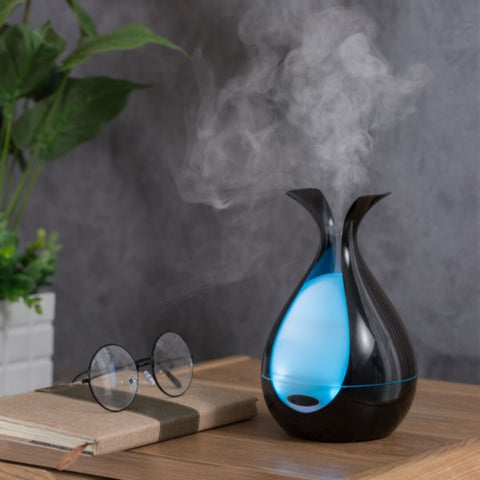 Black 200Ml Aroma Diffuser With 7 Led Lights And Uk Plug Adaptor, Perfect For Any Decor | YD-033