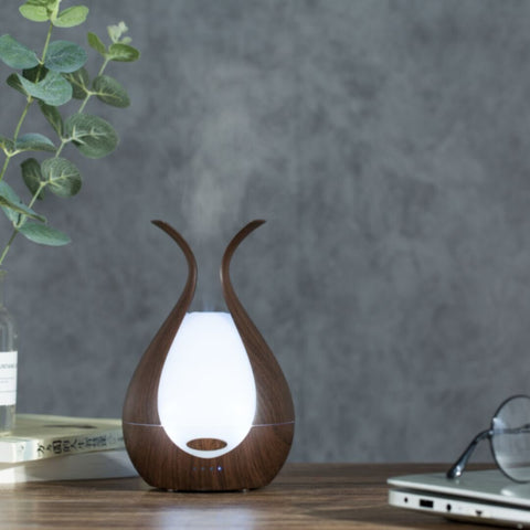 Dark Walnut 200Ml Aroma Diffuser With 7 Led Lights And Uk Plug Adaptor | YD-033