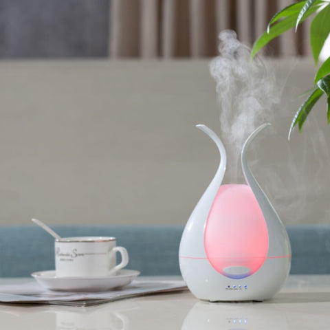White 200Ml Aroma Diffuser With 7 Led Lights And Uk Plug Adaptor For A Soothing Experience | YD-033