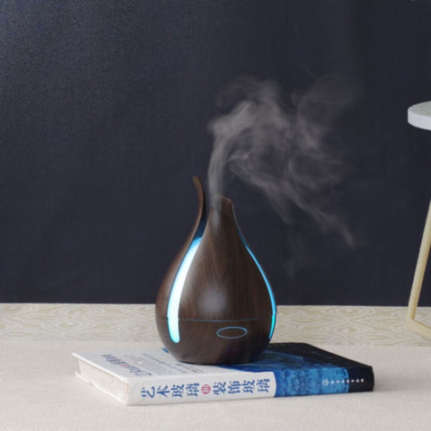 Dark Walnut 200Ml Aroma Diffuser With 7 Led Lights And Uk Plug Adaptor For A Timeless Appeal | YD-039