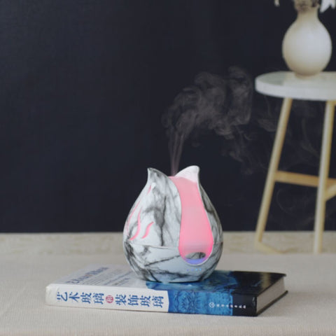 Marble 200Ml Aroma Diffuser With 7 Led Lights And Uk Plug Adaptor For A Luxurious Ambiance | YD-041