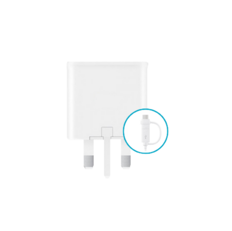 HEATZ | Single Port Home Charger With Micro Usb Cable+Type C Cable - Fast Charging Adapter White | ZA217