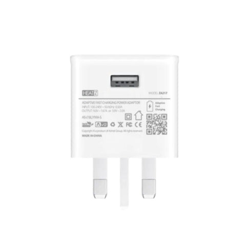 HEATZ | Single Port Home Charger With Micro Usb Cable+Type C Cable - Fast Charging Adapter White | ZA217
