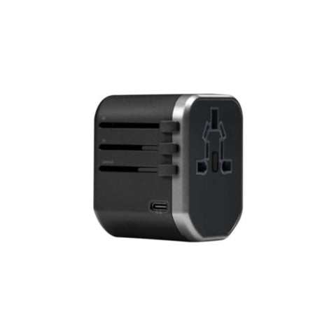 HEATZ | Universal Fast Travel Adapter With Type C And Usb Port Detached(3A) For 200+ Countries Black | ZA55