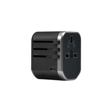 HEATZ | Universal Fast Travel Adapter With Type C And Usb Port Detached(3A) For 200+ Countries Black | ZA55
