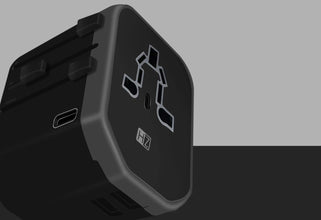 HEATZ | Universal Fast Travel Adapter With Type C And Usb Port Detached(3A) For 200+ Countries Black | ZA55