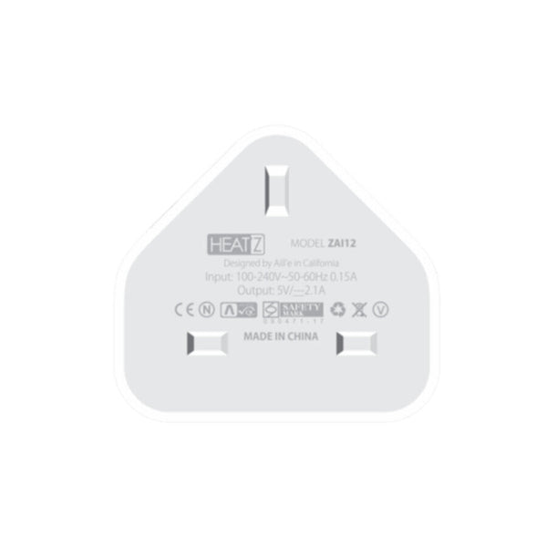 HEATZ | Single Port Home Charger With Lightning Cable(2.1A) White | ZAI12