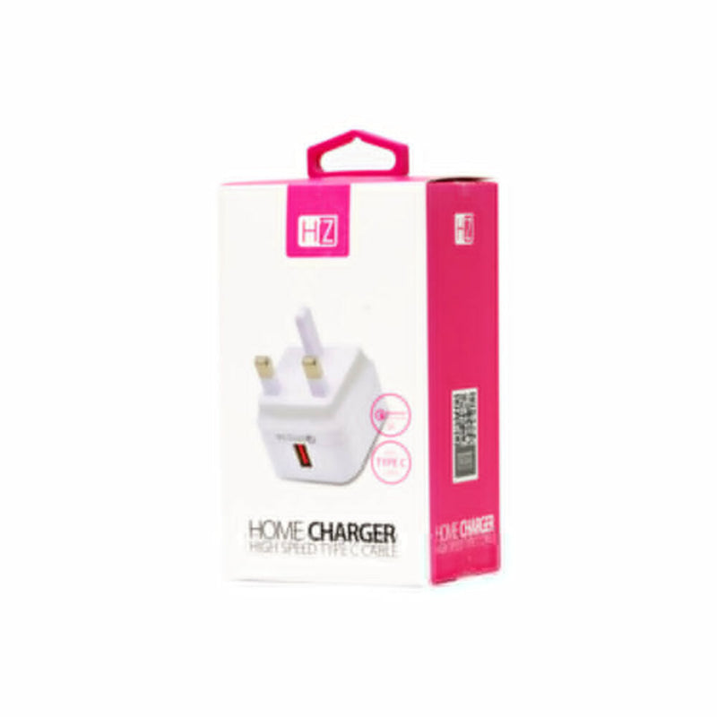 HEATZ | Single Port Smart Fast Home Charger With Type C Cable(3A) White | ZAT20