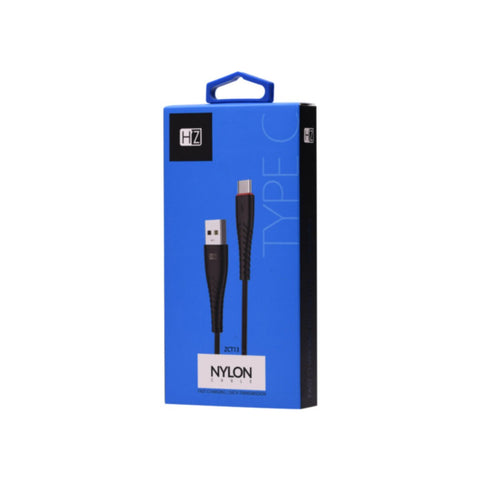 HEATZ | Nylon Type C Cable 1 Mtr Black | ZCT13