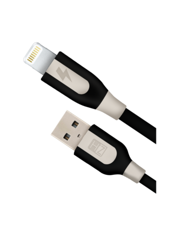 HEATZ |  Pvc Rubber Mix Material Fast Lightning Cable 1M Black/Cream | ZCI04