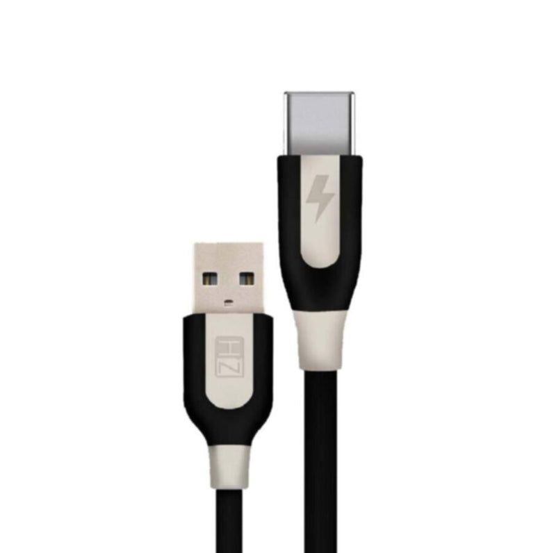 HEATZ |  Pvc Rubber Mix Material Fast Type C Cable 1M Black/Cream | ZCT04