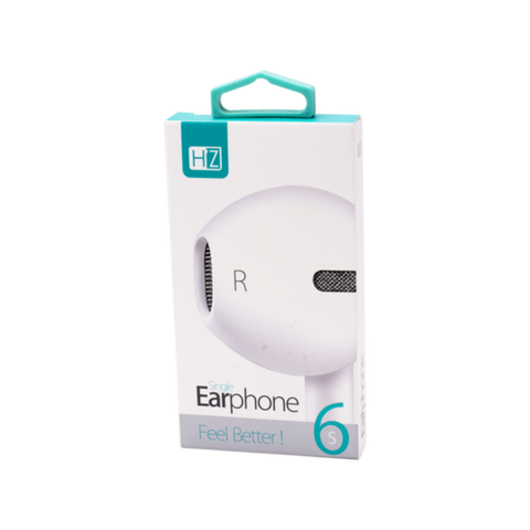 HEATZ | Single Ear Phone 3.5Mm Connector White | ZE1006 / ZE05