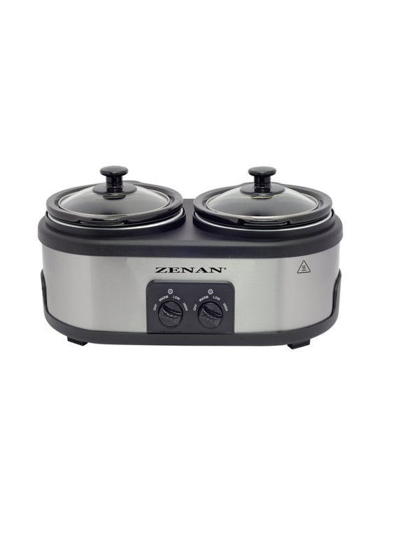 ZENAN | Dual Slow Cooker 1.5Ltrs 2 Bowls | ZSCR-2X15