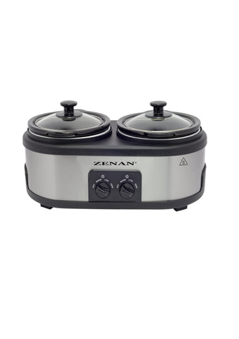 ZENAN | Dual Slow Cooker 1.5Ltrs 2 Bowls | ZSCR-2X15