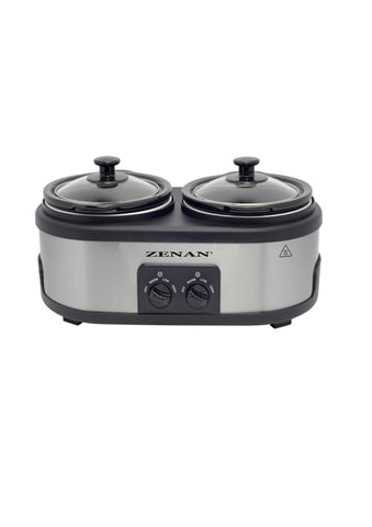 ZENAN | Dual Slow Cooker 1.5Ltrs 2 Bowls | ZSCR-2X15