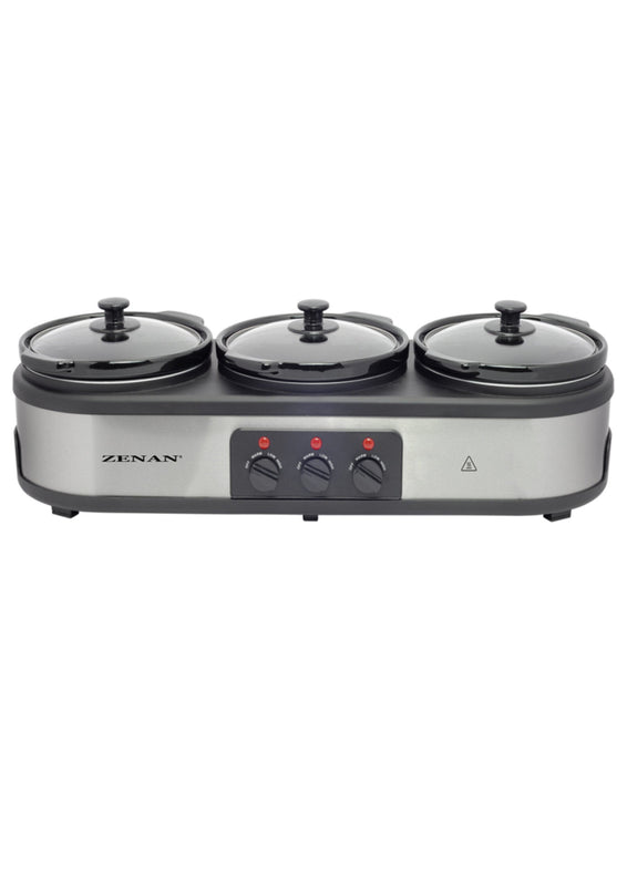 ZENAN | Triple Slow Cooker 2.5Ltrs 3 Bowls | ZSCR-3X25