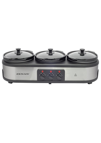 ZENAN | Triple Slow Cooker 2.5Ltrs 3 Bowls | ZSCR-3X25