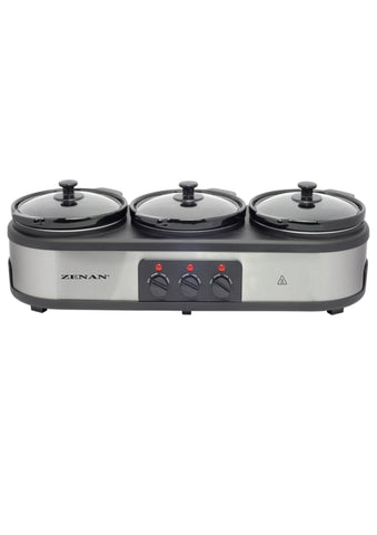 ZENAN | Triple Slow Cooker 2.5Ltrs 3 Bowls | ZSCR-3X25