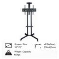 ZENAN | Tv Stand with Castor Wheel Black For Size 32