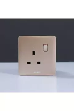 MILANO | 13A Single Switched Socket With Led Indicator-Gold | 210100300341