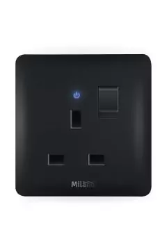 MILANO | 13A Single Switched Socket Mblk Ps (A63-C1 | 210100300462