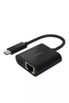 BELKIN | USB-C to Ethernet + Charge Adapter Black | INC001btBK